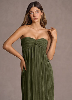 Vestido Verde Musgo Claro Largo Lana image6