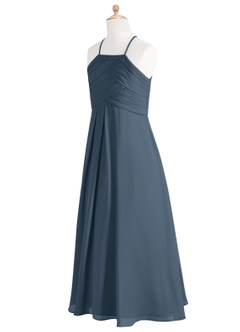 Azazie Ginger Junior Neptune A-Line Pleated Chiffon Dress image9