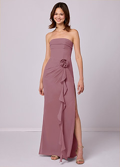 Barbie ♥ Azazie Bridesmaid Dresses Vintage Mauve Sheath Strapless Chiffon Convertible Dress image3