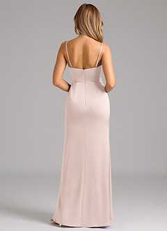 Azazie Aimee Bridesmaid Dresses Blushing Pink A-Line Sweetheart Neckline Stretch Satin Dress image2