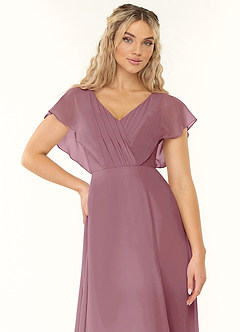 Azazie Rylee Bridesmaid Dresses Vintage Mauve A-Line Pleated Chiffon Dress image5
