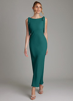 Azazie Luddie Bridesmaid Dresses Peacock Mermaid Bow Chiffon Dress image4