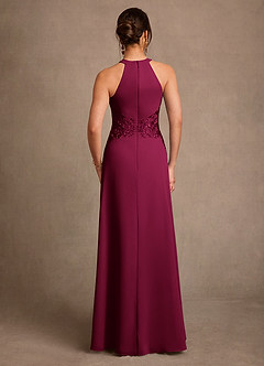 Azazie Georgie Mother of the Bride Dresses Burgundy A-Line Lace Chiffon Dress image3