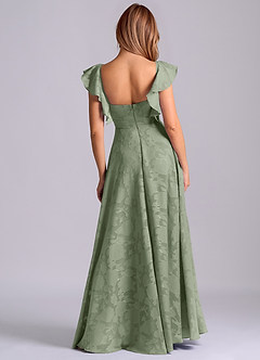 Azazie Leilani Robes de demoiselle d'honneur Robe Trapèze en Blumen-Burnout Encolure en Forme de Cœur Agave image2