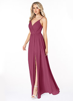 Azazie Gracie Bridesmaid Dresses Mulberry A-Line Pleated Chiffon Dress image4