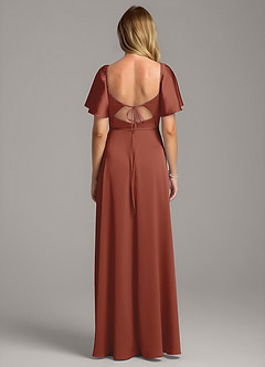 Azazie Chloe At-home Try On Dresses Matcha A-Line Sweetheart Neckline Stretch Satin Dress image3