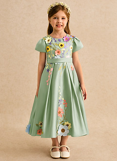 Azazie Haya Flower Girl Klänningar Klä A-Line i Spets image6