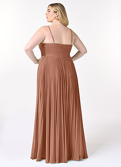 Azazie Vini Bridesmaid Dresses Bronzer A-Line V-Neck Pleated Chiffon Dress image8