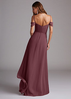 Azazie Marley Jurken voor bruidsmeisjes Converteerbaar Jurk van Chiffon met A-Lijn Off the Shoulder Sangria image7