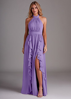 Azazie Avary Bridesmaid Dresses Tahiti A-Line Pleated Chiffon Dress image1