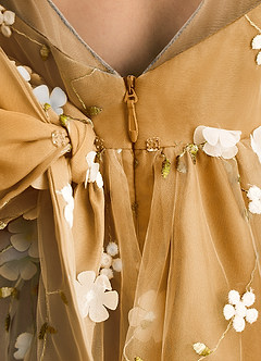 Azazie Elowen Flower Girl Dresses Butterscotch A-Line Sweetheart Neckline Lace Dress image7