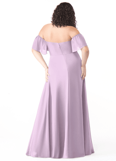 Azazie Sue Bridesmaid Dresses Frosted Lilac A-Line Off the Shoulder Chiffon Convertible Dress image8