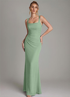 Azazie Agustina Bridesmaid Dresses Matcha Mermaid Corset Chiffon Dress image4