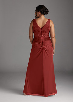 Azazie Winona Mother of the Bride Dresses Rust Mermaid Sequins Mesh Dress image10