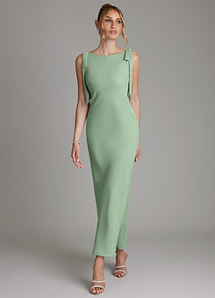 Azazie Luddie Bridesmaid Dresses Matcha Mermaid Bow Chiffon Dress image4