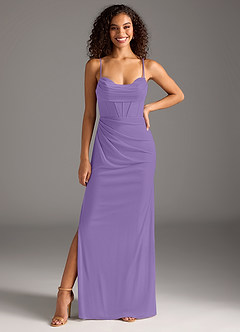 Azazie Mai Bridesmaid Dresses Tahiti Sheath Pleated Mesh Dress image3