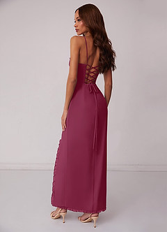 Barbie ♥ Azazie Bridesmaid Dresses Mulberry Sheath Corset Chiffon Dress image3