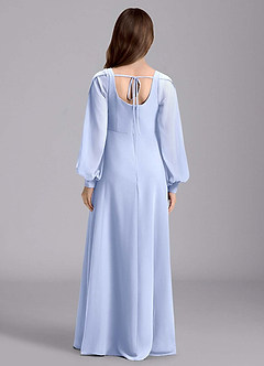 Azazie Bondi Junior A-Linie Blouson Chiffon Kleid Eis image2