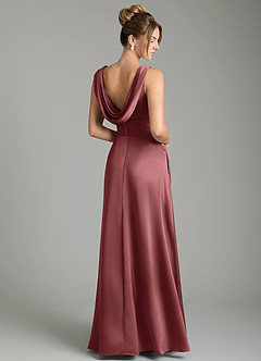 Azazie Karina Robes de demoiselle d'honneur Robe Trapèze en Satin extensible Plissée Améthyste image7