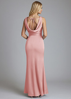 Azazie Tallie Suknie dla druhen Syrena Pofałdowany Satyna elastyczna Do ziemi Sukienka image6