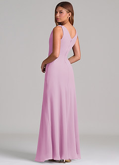 Azazie Nerine Brudtärnklänningar Klä av A-Linje i Chiffong Plisserad Godisrosa image2