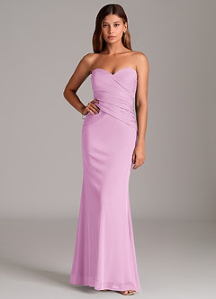 Azazie Katelyn Robes de demoiselle d'honneur Robe Fourreau Convertible en Maille Sans bretelle Rose Bonbon image5