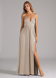 Azazie Aaida Bridesmaid Dresses Frost A-Line Corset Stretch Satin Dress image5