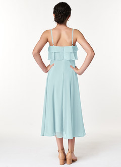 Azazie Ensley Junior Sea Glass A-Line Pleated Chiffon Dress image2