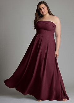 Azazie Lucienne Bridesmaid Dresses Cabernet A-Line Strapless Chiffon Convertible Dress image10