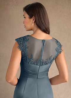 Azazie Santa Barbara Mother of the Bride Dresses Twilight Sheath Pleated Stretch Satin Dress image8