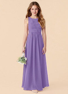 Azazie Skyla Junior Tahiti A-Line Pleated Chiffon Dress image4