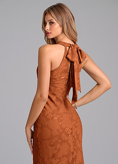 Azazie Doretta Probar vestidos en casa Vestido de Agave de Devorado Floral de Corte Sirena con Plisado image2