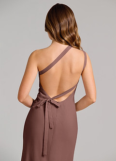 Azazie Monroe 신부 들러리 드레스 쉬스 한쪽 어깨 쉬폰 바닥 길이 드레스 image6