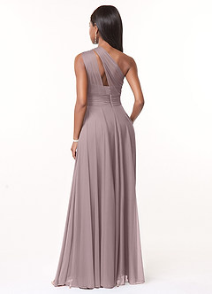 Azazie Charlize Bridesmaid Dresses Dusk A-Line One Shoulder Mesh Dress image2