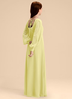 Azazie Bondi Junior Abito A-Line in Chiffon Blusa Sorbetto Al Limone image6
