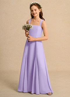 Azazie Tater Girls Formal Flower Girl Dresses Lilac A-Line Pleated Chiffon Dress image5