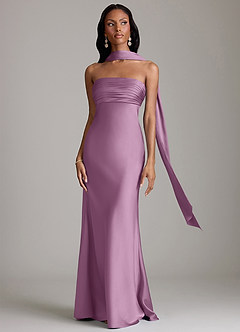 Azazie Saylor Brudtärnklänningar Klä av Sjöjungfru i Stretch Satin Axelbandslös Blåregn image9