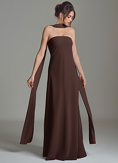 Azazie Ilana Bridesmaid Dresses Ganache A-Line Strapless Chiffon Dress image1