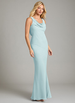 Azazie Rylina Bridesmaid Dresses Sea Glass Mermaid Pleated Chiffon Dress image5