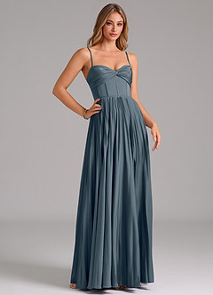 Azazie Tyla Robes de demoiselle d'honneur Robe Trapèze en Satin extensible Encolure en Forme de Cœur Violet Crépusculaire image3