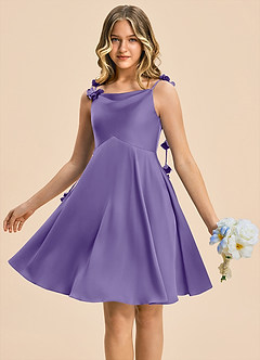 Azazie Priya Junior Tahiti A-Line Stretch Satin Dress image5