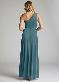 Azazie Brooke Bridesmaid Dresses Bermuda A-Line One Shoulder Mesh Dress image5