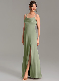 Azazie Egypt Robes de demoiselle d'honneur Robe Sirène en Satin extensible Décolleté en cœur Pistache image4
