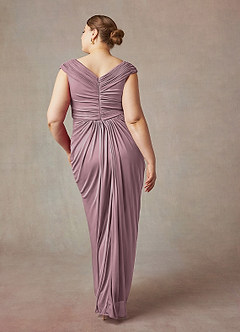 Azazie Lisolette Mother of the Bride Dresses Dusty Rose Sheath Pleated Mesh Dress image10