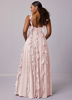 Barbie ♥ Azazie Bridesmaid Dresses Blushing Pink A-Line with Pockets Chiffon Dress image11