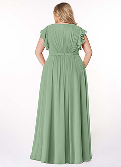 Azazie Daphne Modest Bridesmaid Dresses A-Line Ruffled Chiffon Floor-Length Dress image8