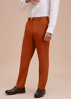 front Ethan Orange Brûlée Pantalon habillé en tissu raffiné
