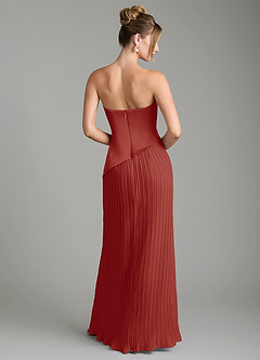 Azazie Tierney Bridesmaid Dresses Terracotta A-Line Strapless Chiffon Convertible Dress image13
