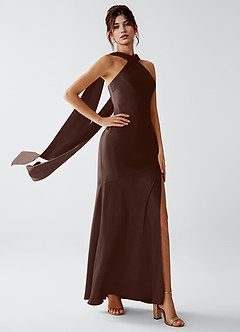 Veronica Ganache Luminous Satin Maxi Dress image5