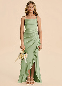 Azazie Mia Junior Klänning av Sjöjungfru i Stretch Satin Plisserad image3
